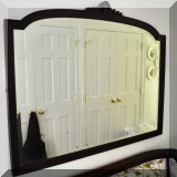 D01. Antique mirror with beveled glass and mahogany frame. 35”h x 44”w 